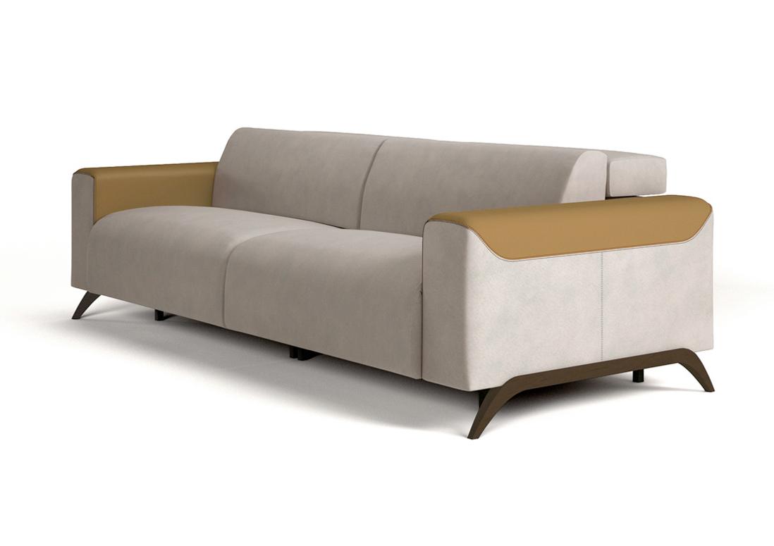 Atlanta 2-Seater Leather & Fabric Sofa
