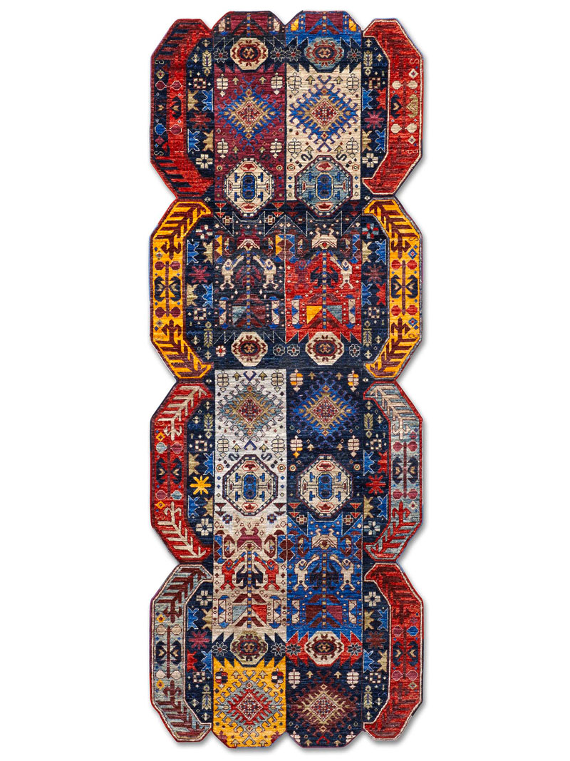 Multishape Luxury 100% Wool Rug | Size: 120 x 300 cm