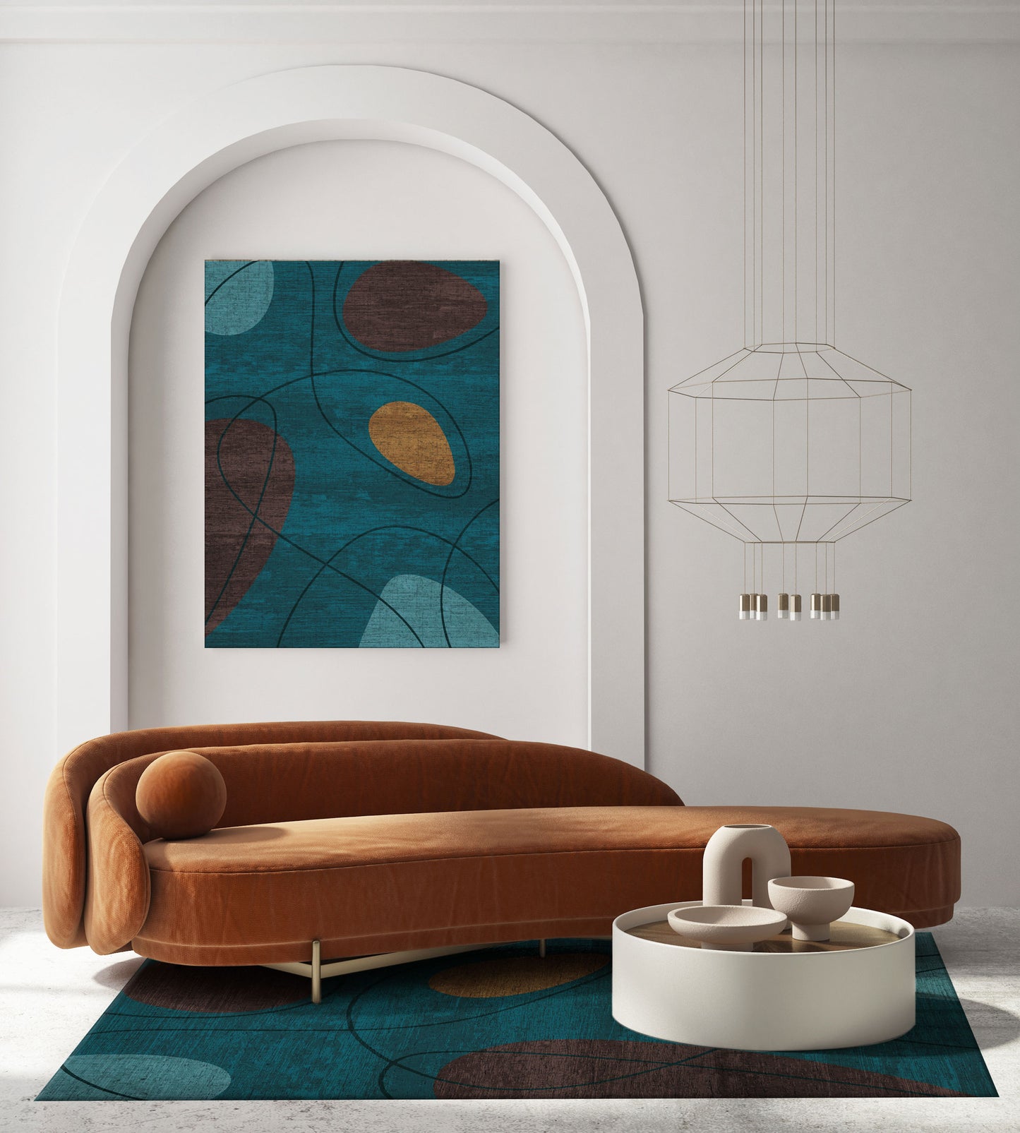 My Bubble Dark Blue Fall Jacquard Belgian Rug