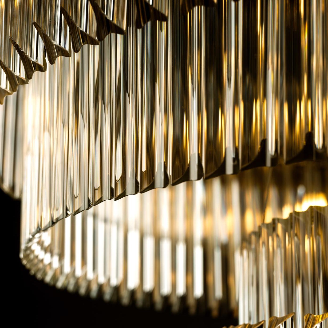 Polished Nickel Round Triedro Chandelier