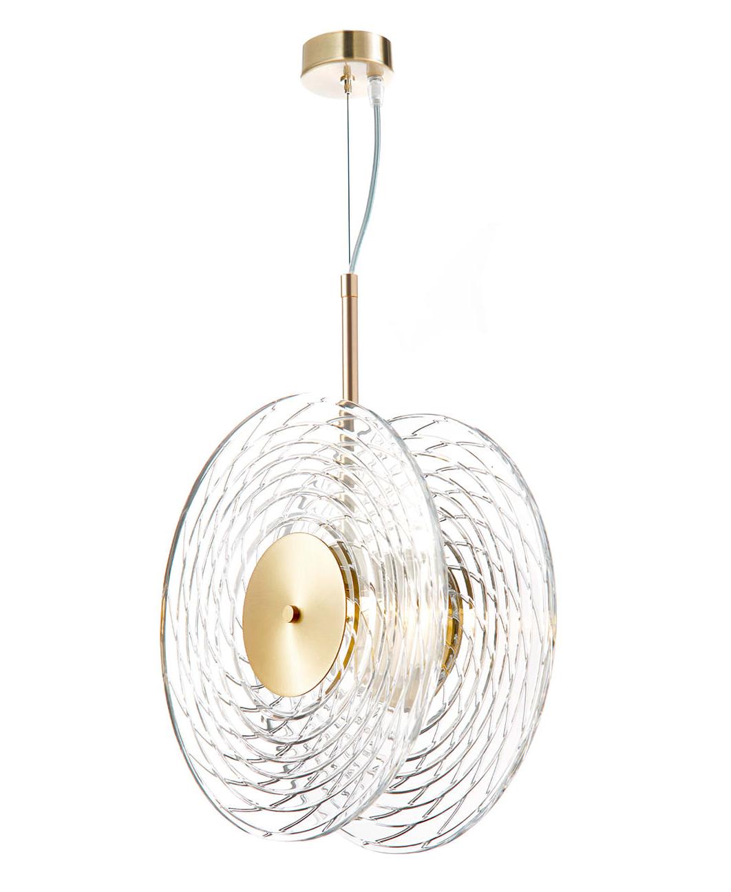 Ripple Double Crystal Disc Pendant