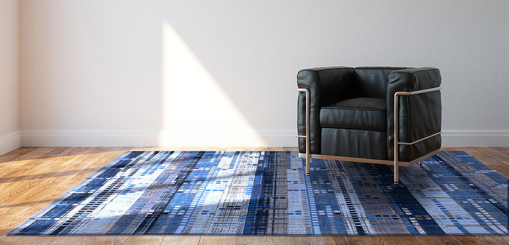 Rockefeller Blue Rug by Louis de Poortere | Size: 230 x 230 cm