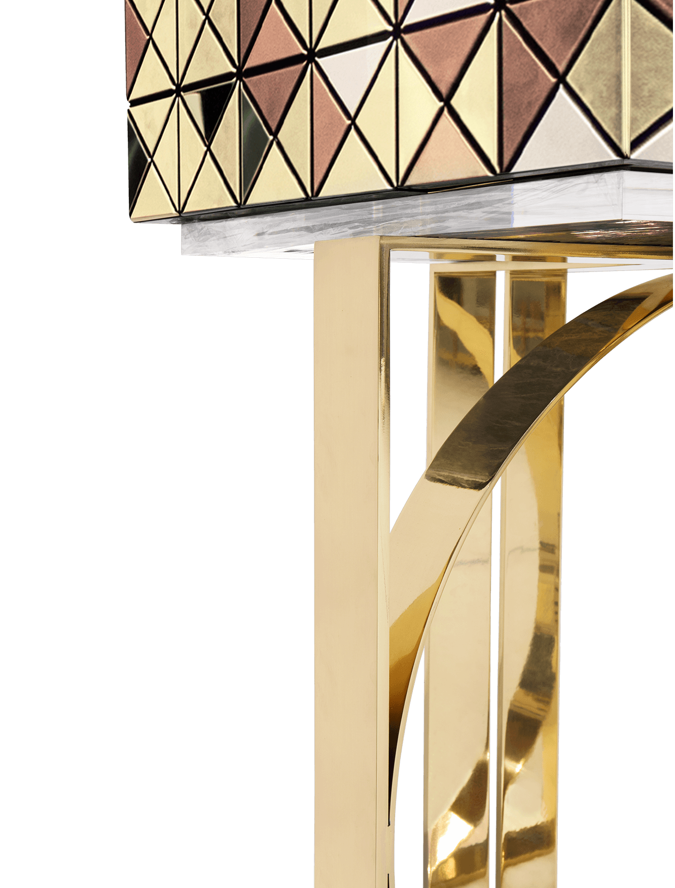 Mosaic Gold Accents Designer Cabinet