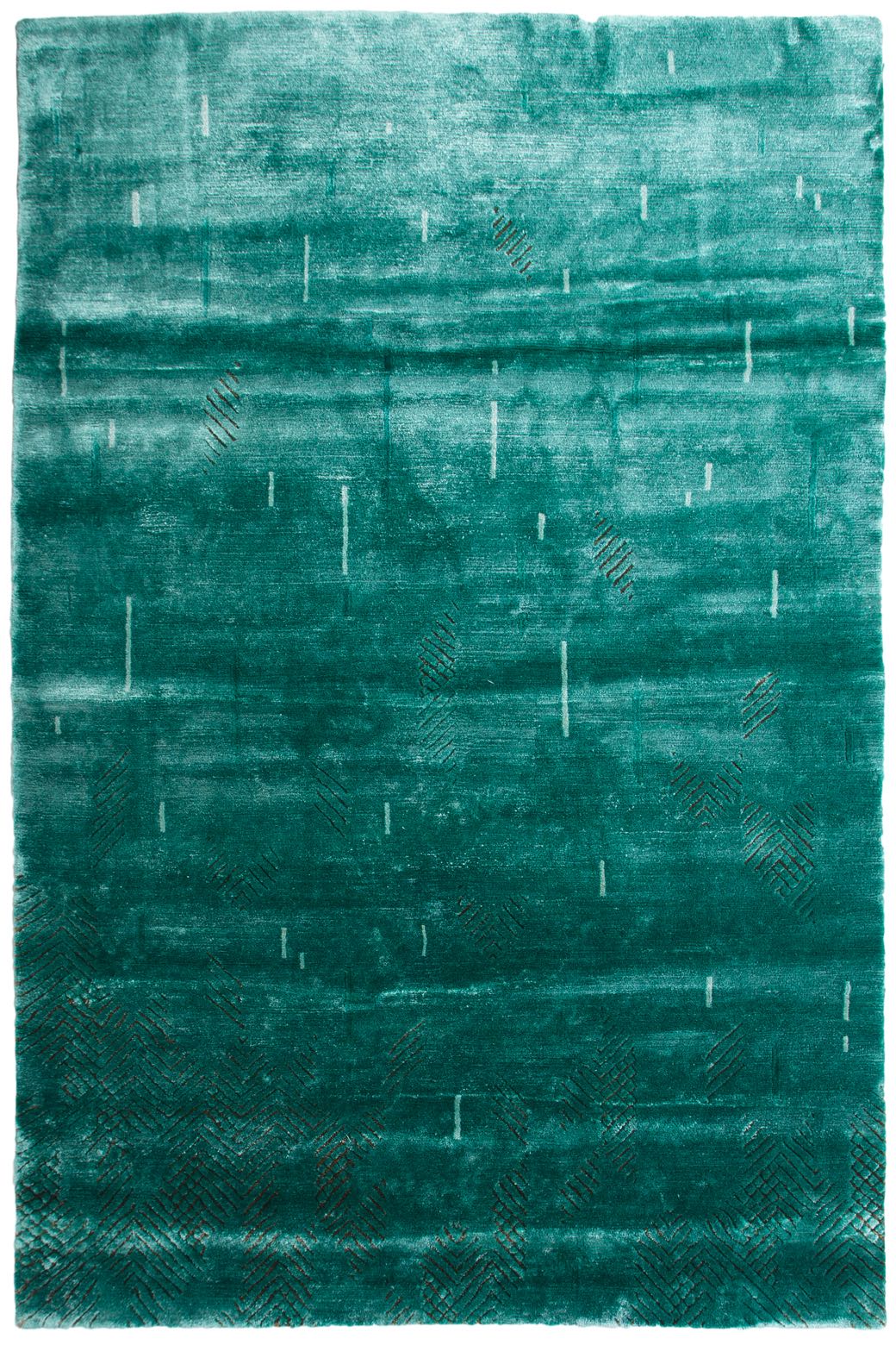 Verdiazul Designer Silk Rug