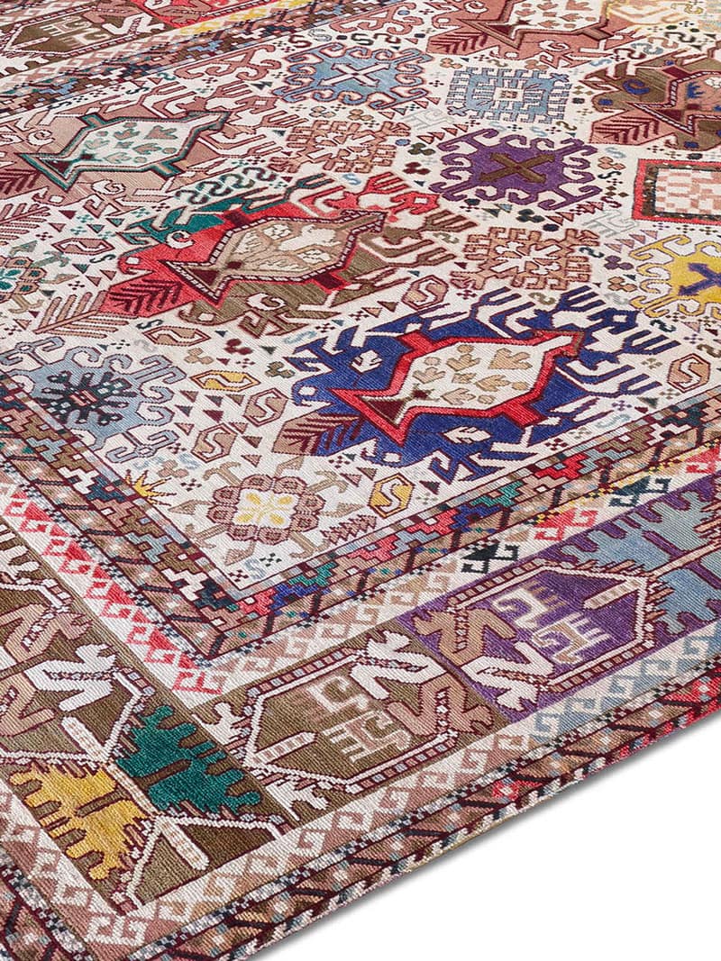 Original White Hand-Knotted Wool Rug