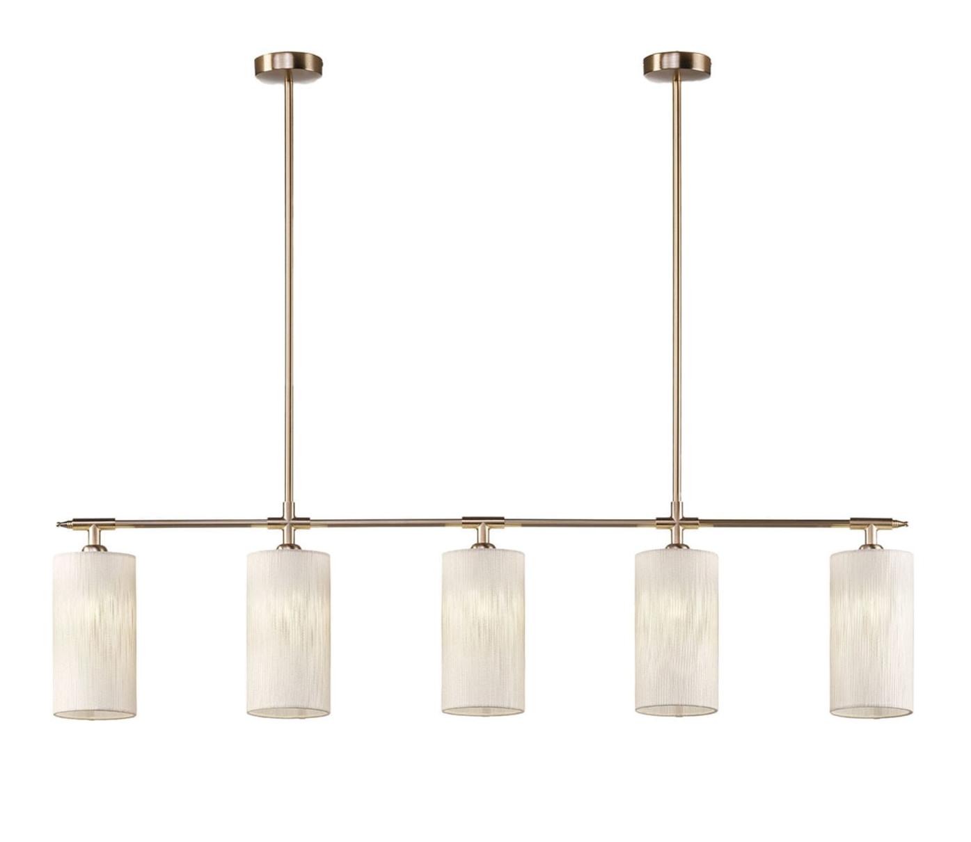Soft Gold Linear Brass Chandelier