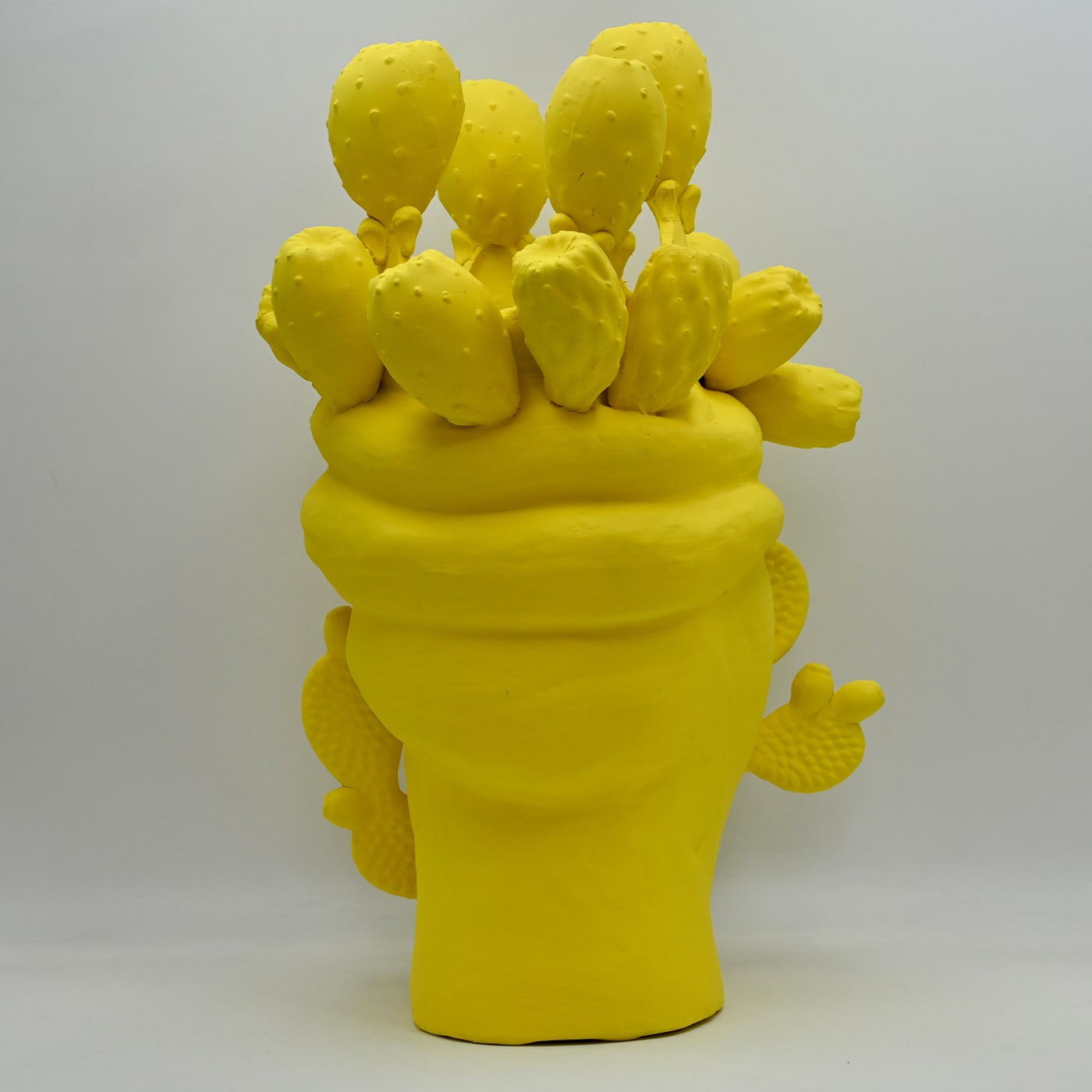 Unique Yellow Moor's Head Handcrafted Sculpture