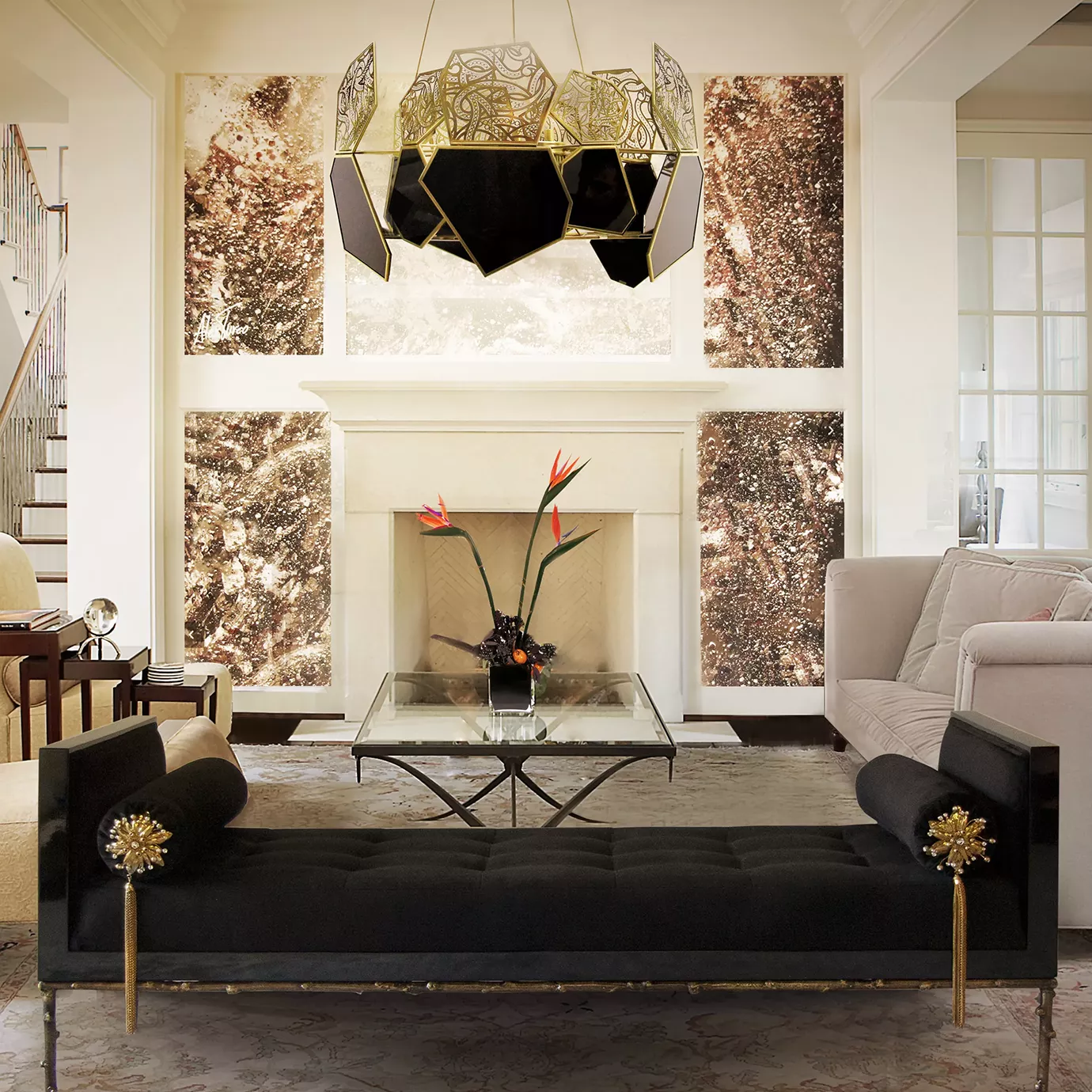 Hypnotique Bronze Glass Luxe Chandelier