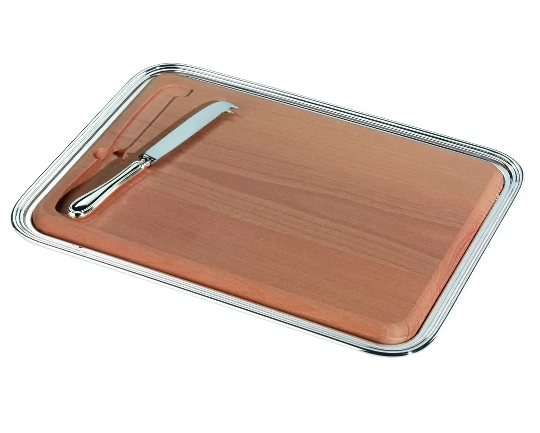 Silver-Plated Tray With Knife