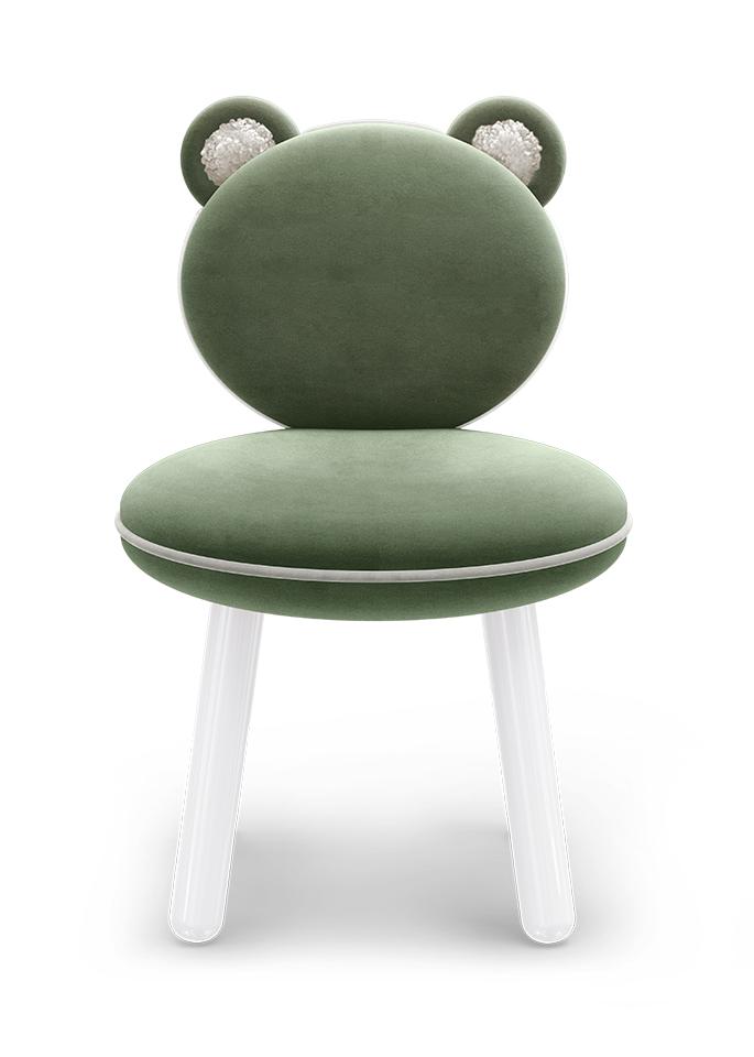 Fluffy Bear Green Child’s Chair
