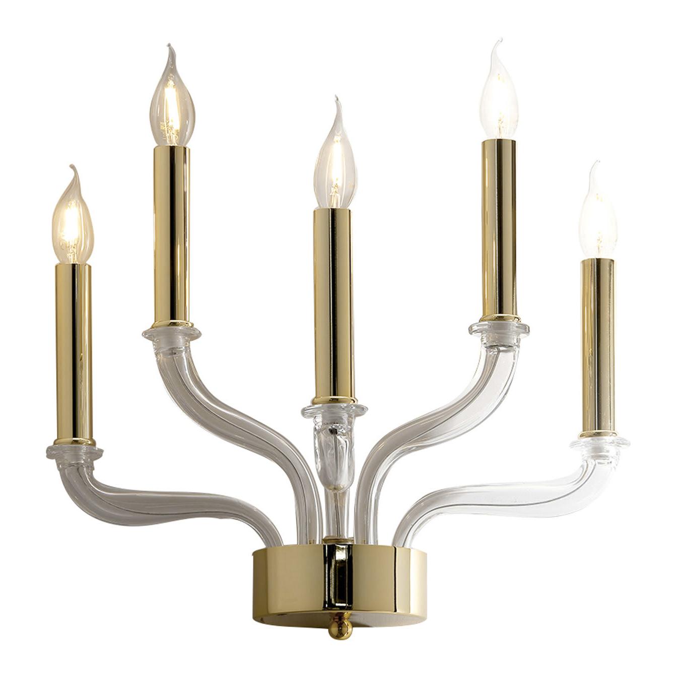 Modern Murano Glass Polished Gold Wall Sconce