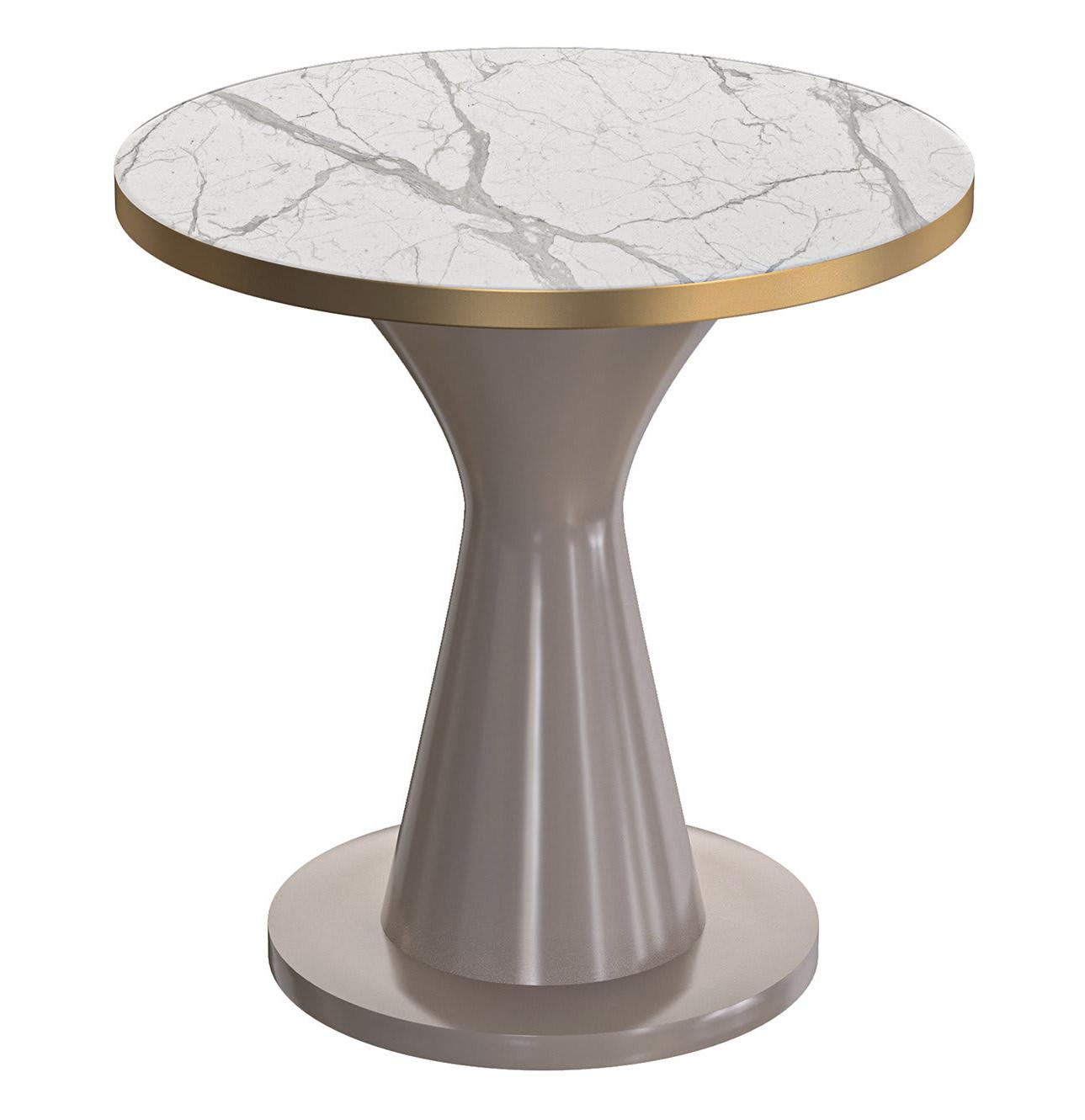 Nausica Gray Marble Top Artisan Side Table