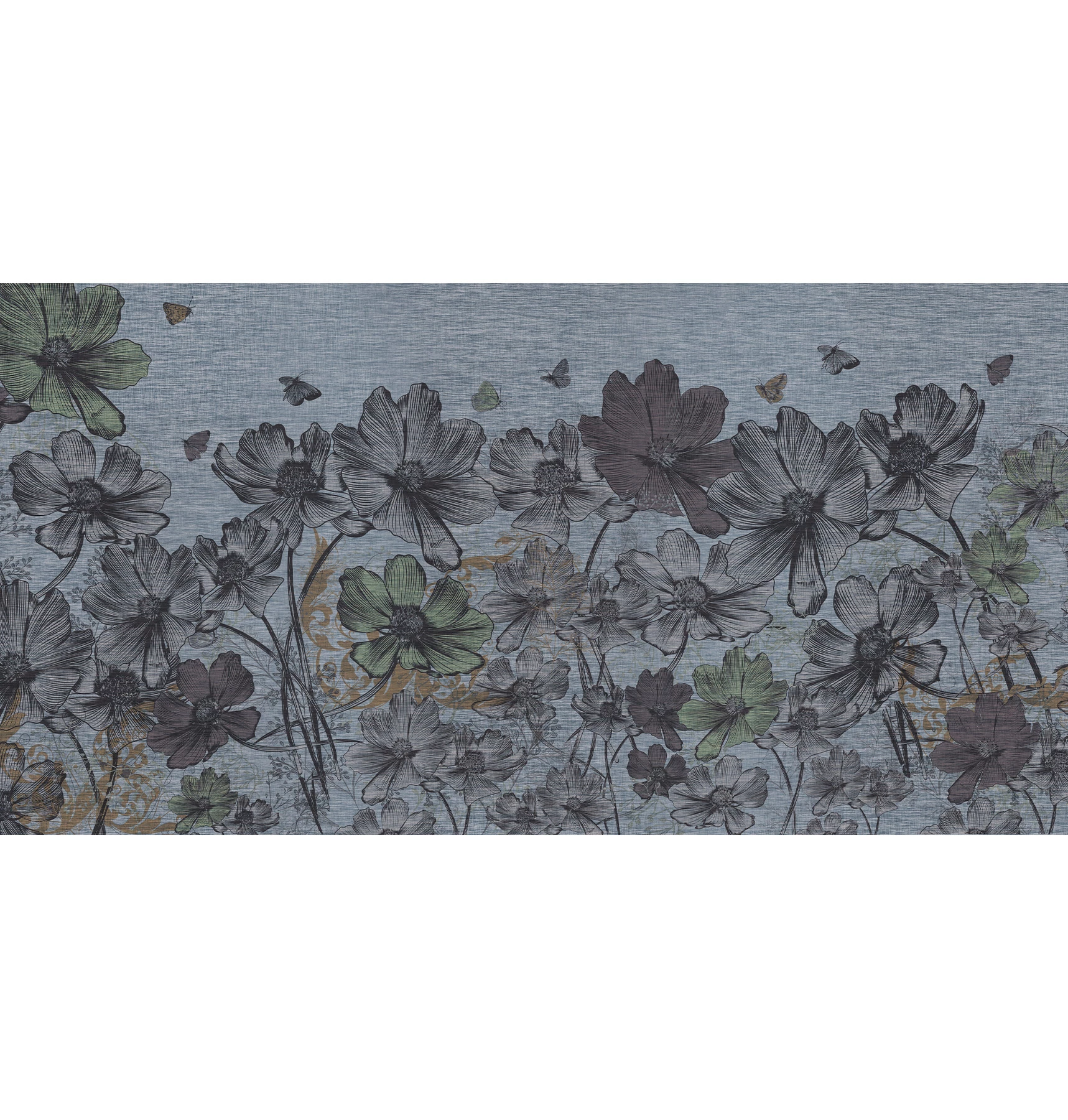 Jeans Flowers Wallcovering