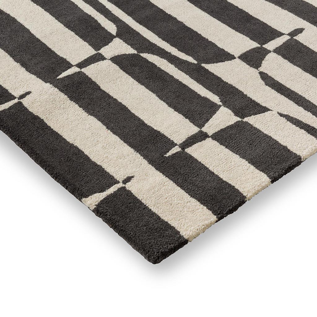 Block Stripe Charcoal Rug | Size: 160 × 230 cm