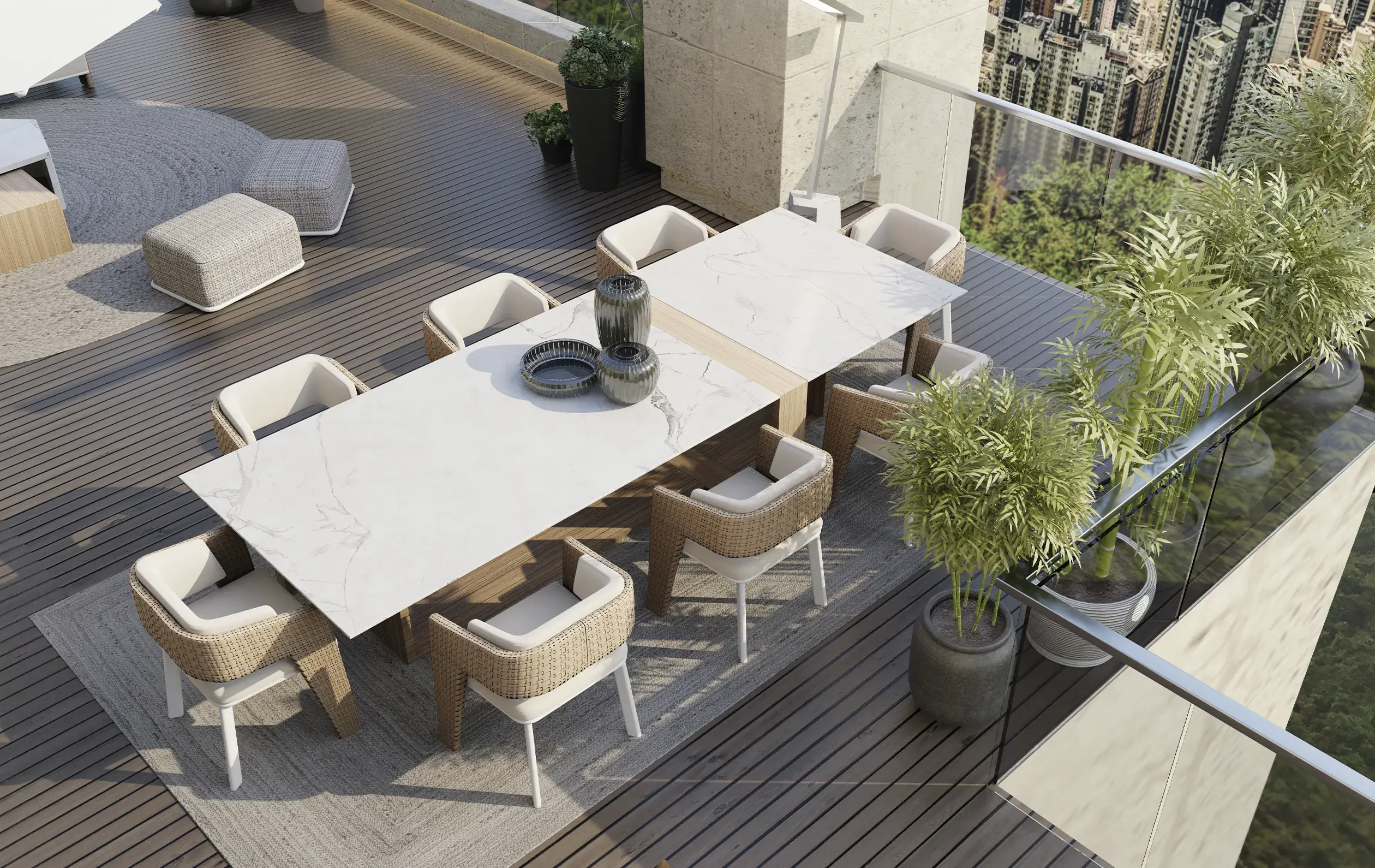 Cyclone Outdoor Dining Table - 6