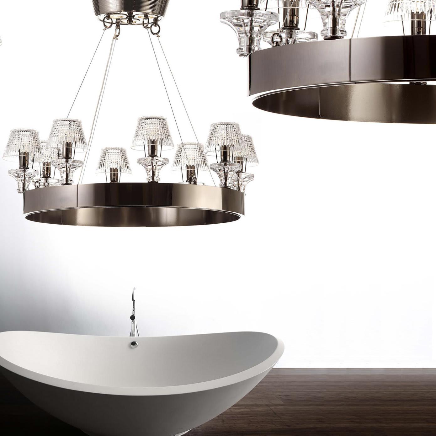 Black Nickel Crystal Shade Chandelier