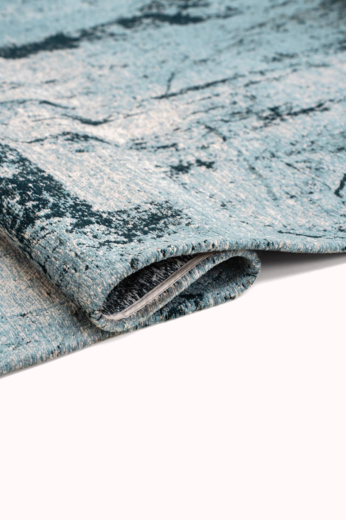 Blue-Green Textured Rug | Size: 280 x 390 cm