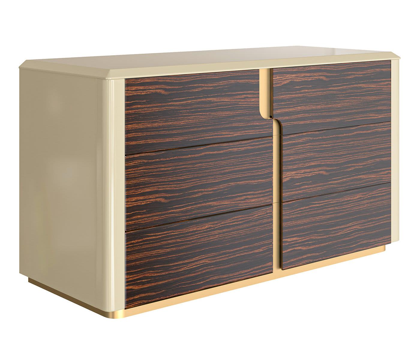 Brando Ebony and Gold Handcrafted Dresser