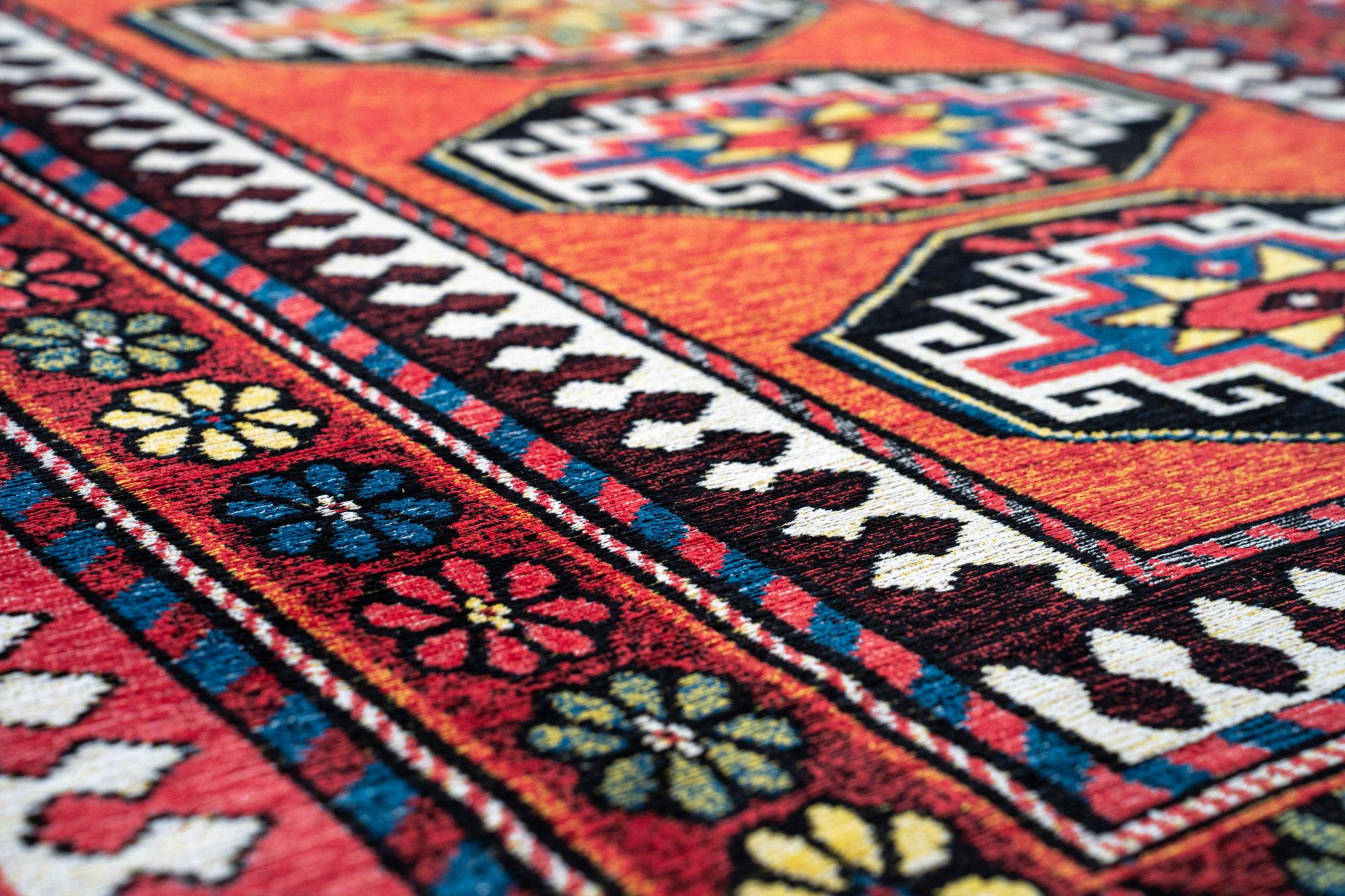 Tribal Red Multicolor Area Rug | Size: 140 × 200 cm