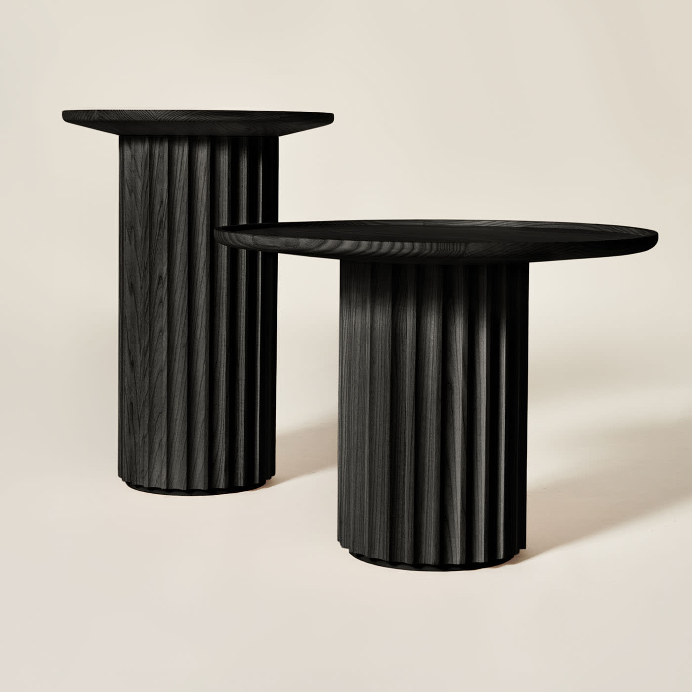 Capitello Black Modern Coffee Table | Dimensions: Ø 55 cm