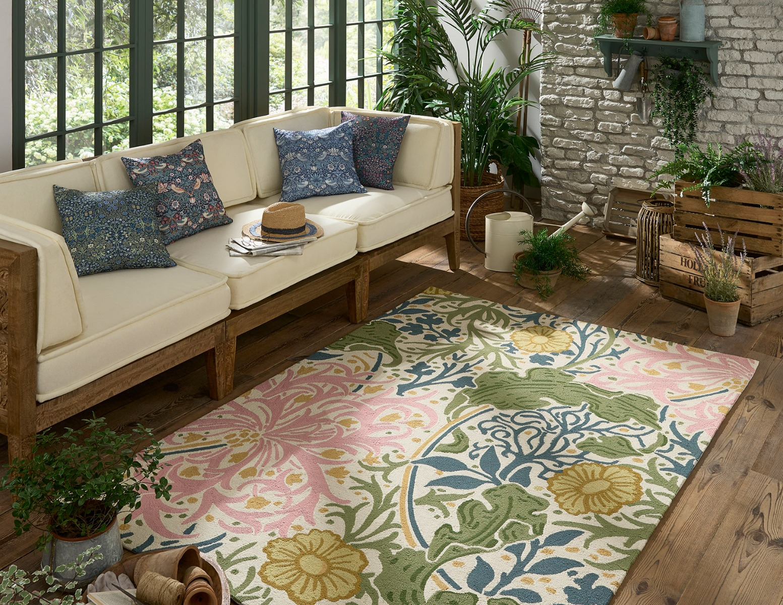 Floral Outdoor Handwoven Rug