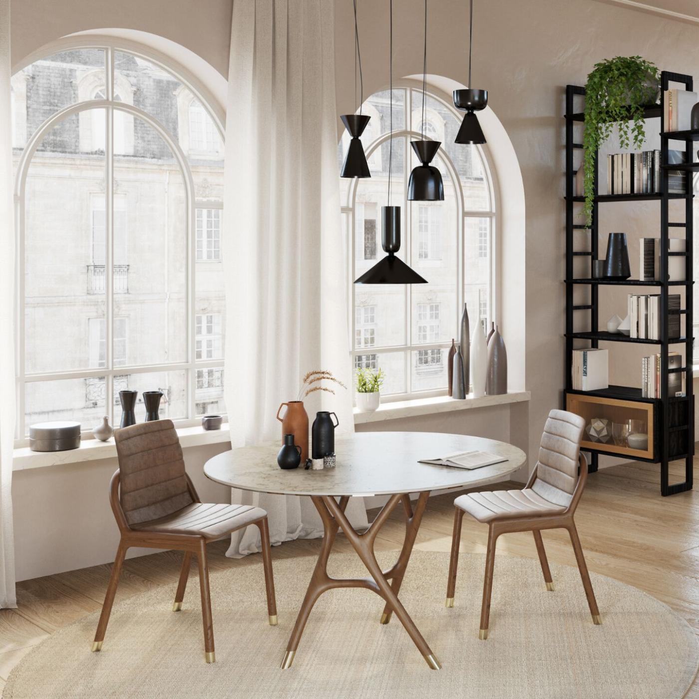 Joyce Round White Ceramic Artisan Dining Table