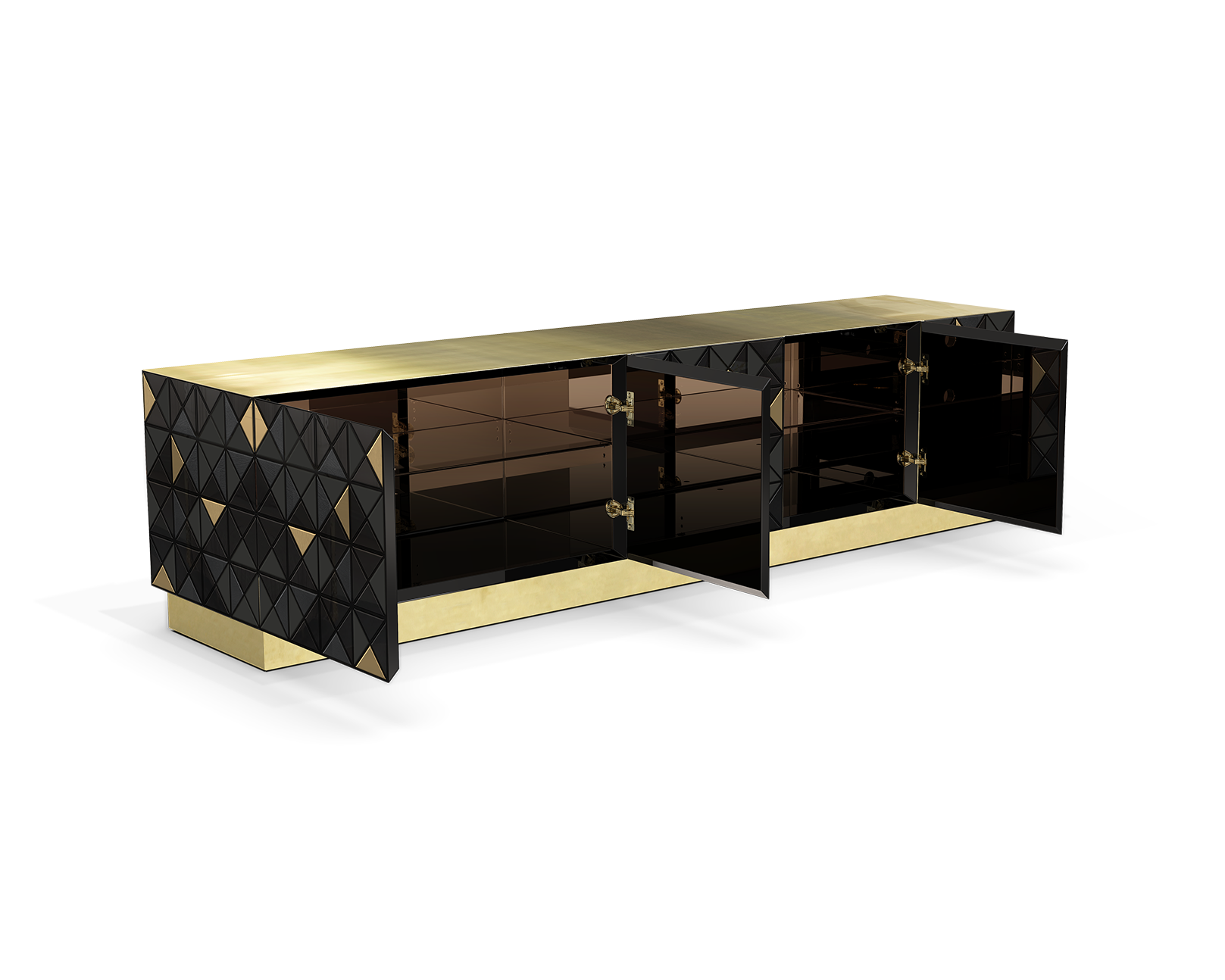 Mosaic Black & Gold TV Designer Cabinet