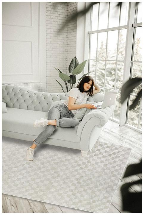 Tencel Silver Hand-Woven Rug | Size: 170 x 240 cm