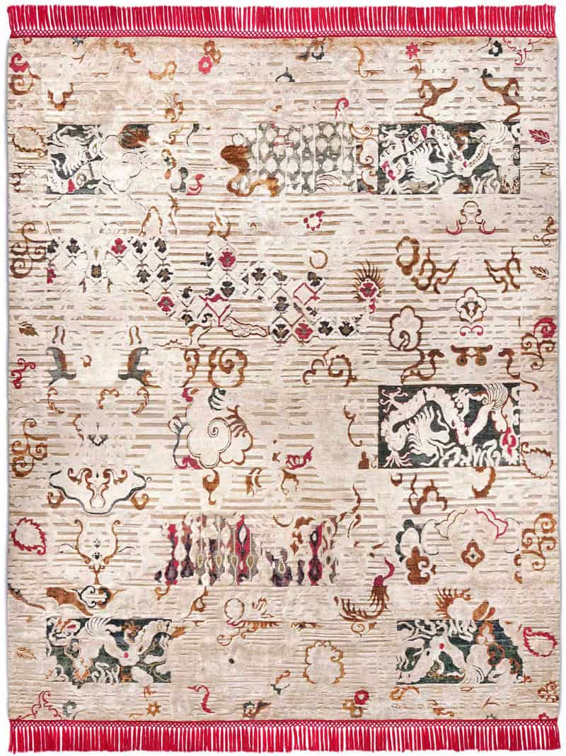 Dragon Hand-Knotted Silk / Wool Rug