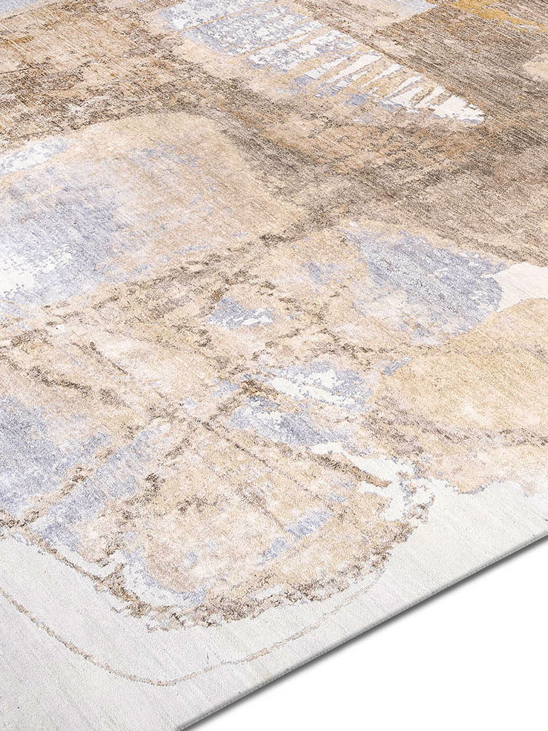 Silver Sand Hand-Knotted Silk / Wool Rug