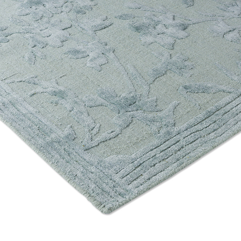 Rye Green Floral Hand-Woven Rug | Size: 170 x 240 cm
