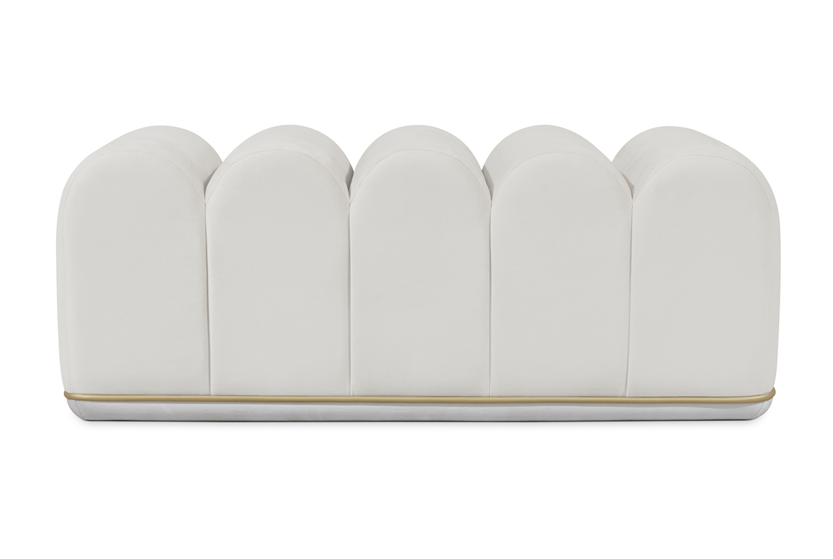 Sweet Swirl Light Blue Upholstered Bench