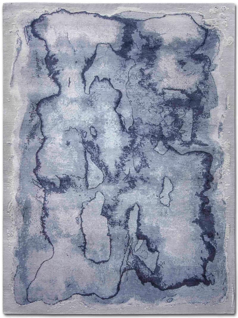 Mono Blue Luxury Hand-Woven Rug