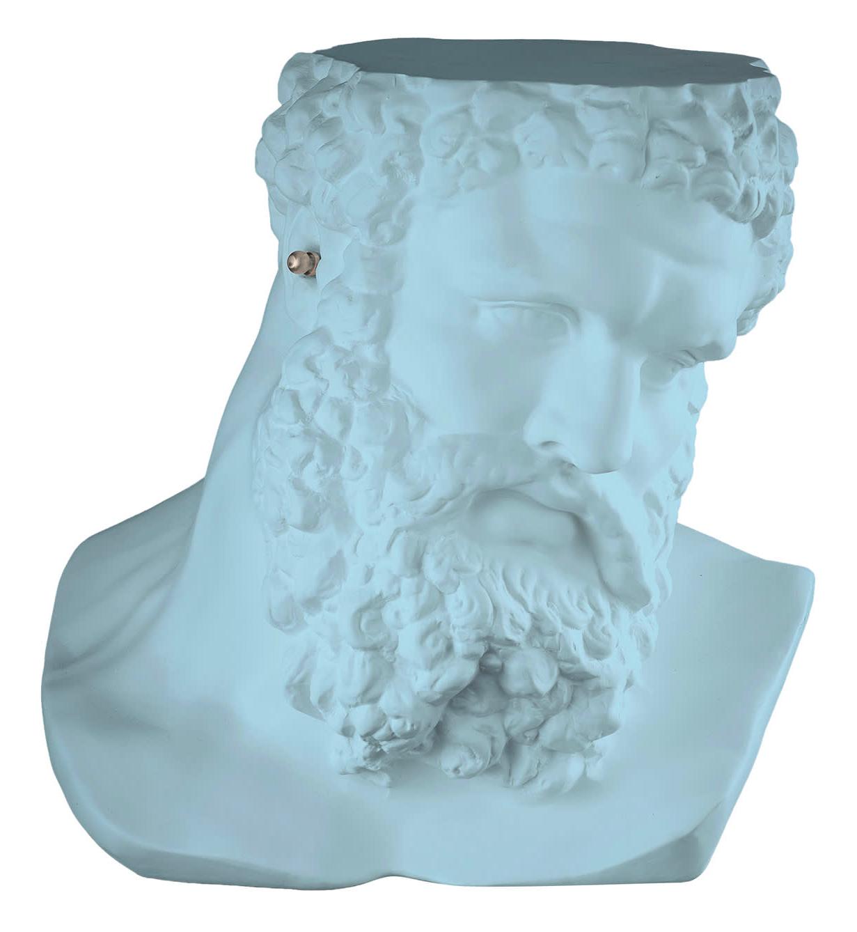 Ercole Light Blue Artisan Ceramic Bust