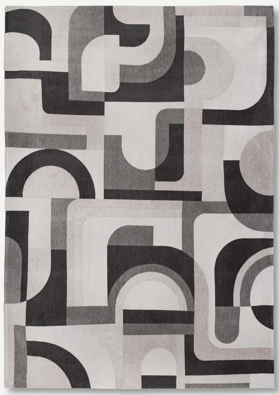 Geometric Beige & Grey Flatwoven Belgian Rug ☞ Size: 280 x 390 cm