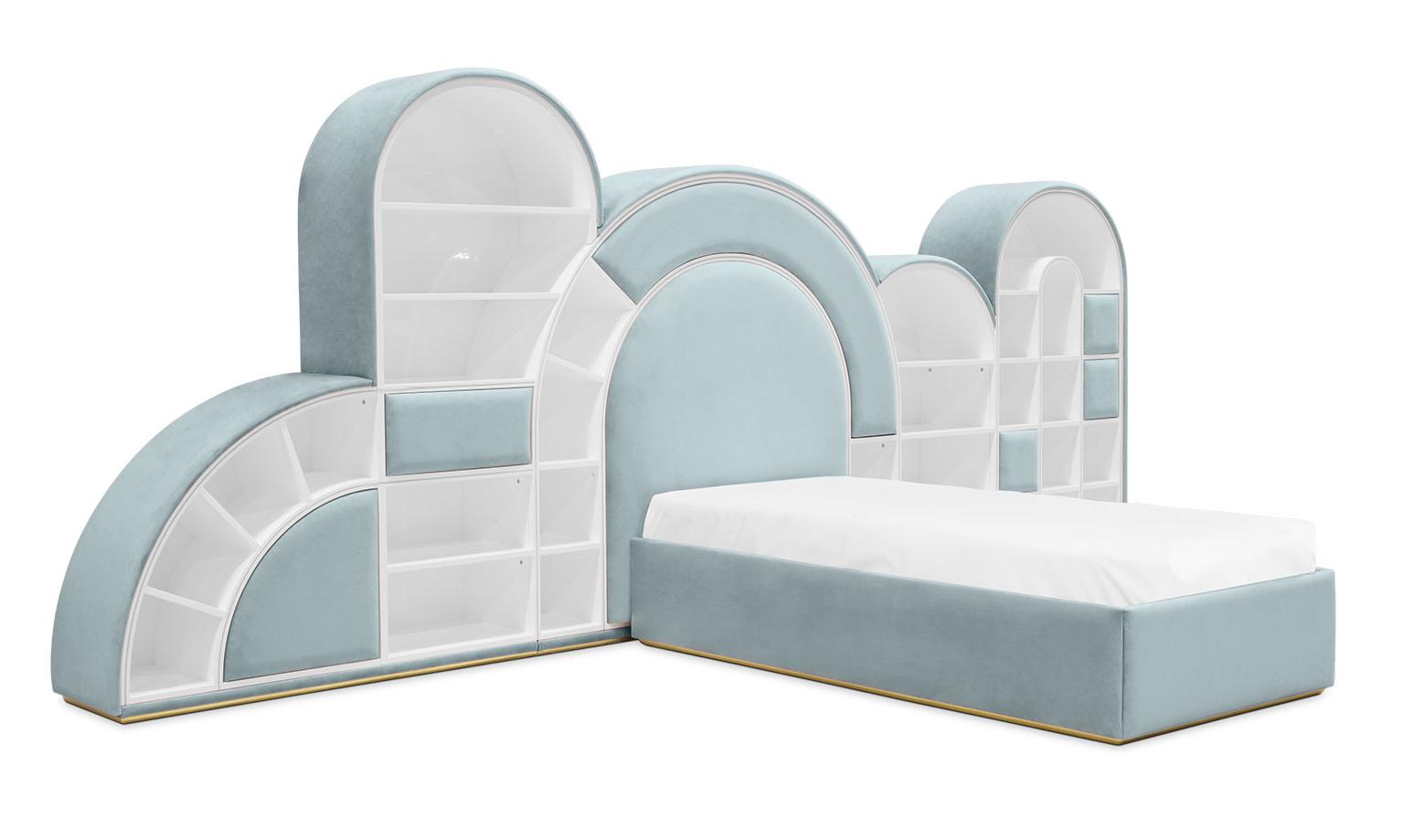 Bubblegum Marshmallow Blue Fun Bed | Configuration: Small | Mattress Size: 90 x 190 cm