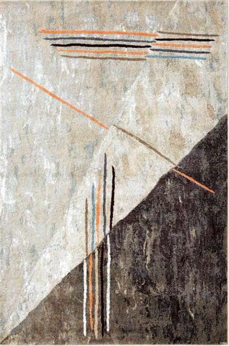 Beige / Brown Abstract Rug | Size: 200 x 290 cm