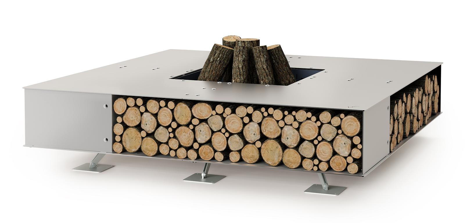 Square Inox Outdoor Fire Pit