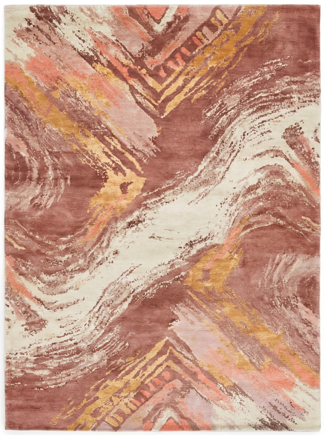 Marble Drift Rose Handwoven Rug