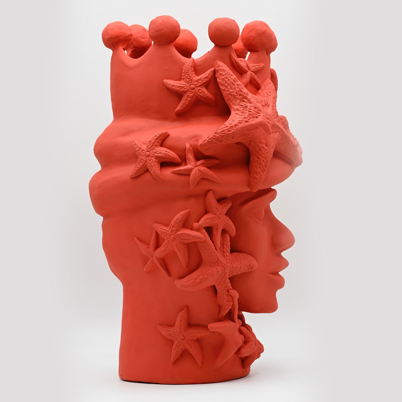 Moor's Head Sculpture Crafted in Red