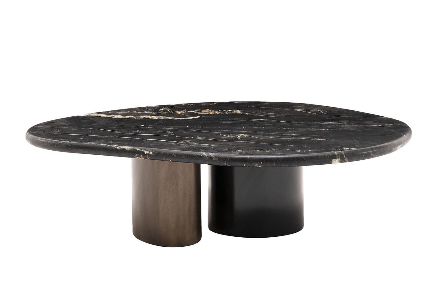 Cloud Round Black Marble Artisan Coffee Table
