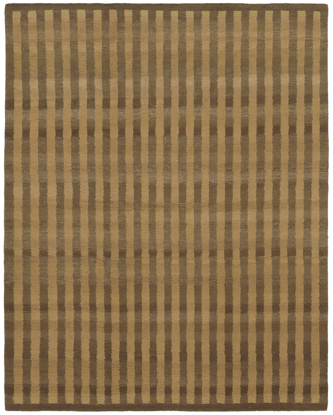 Hand-woven Brown Stripes Luxury Rug