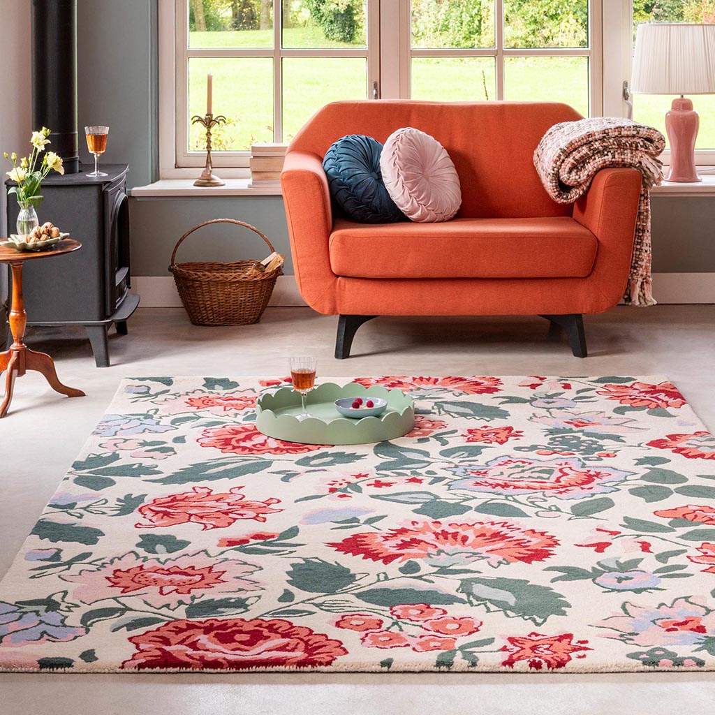Botanical Floral Poppy Red Rug | Size: 200 x 280 cm