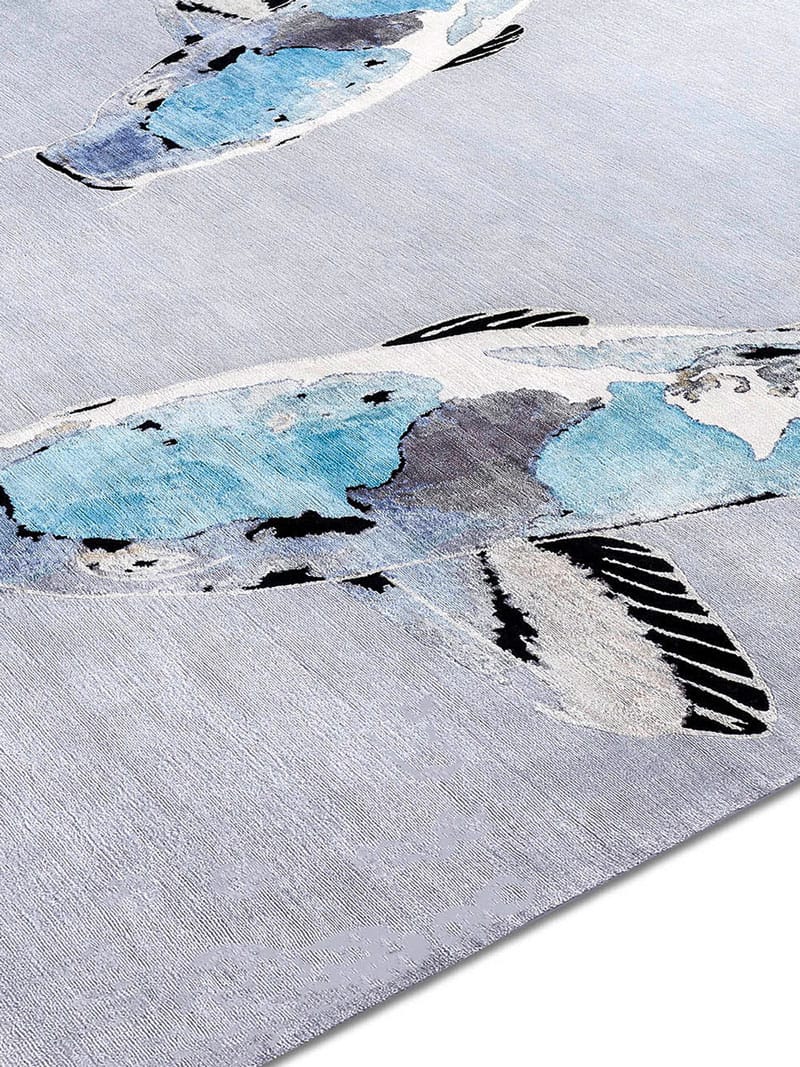 Blue Luxury Hand-Woven Rug