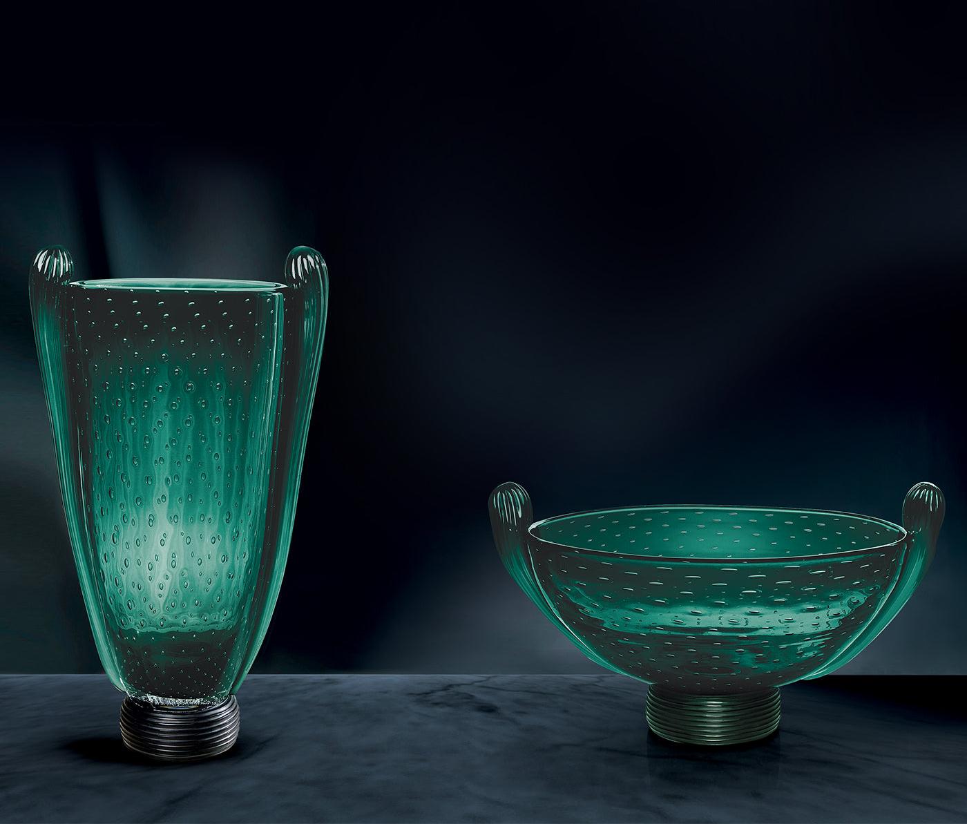 Handcrafted Green Glass Bowl