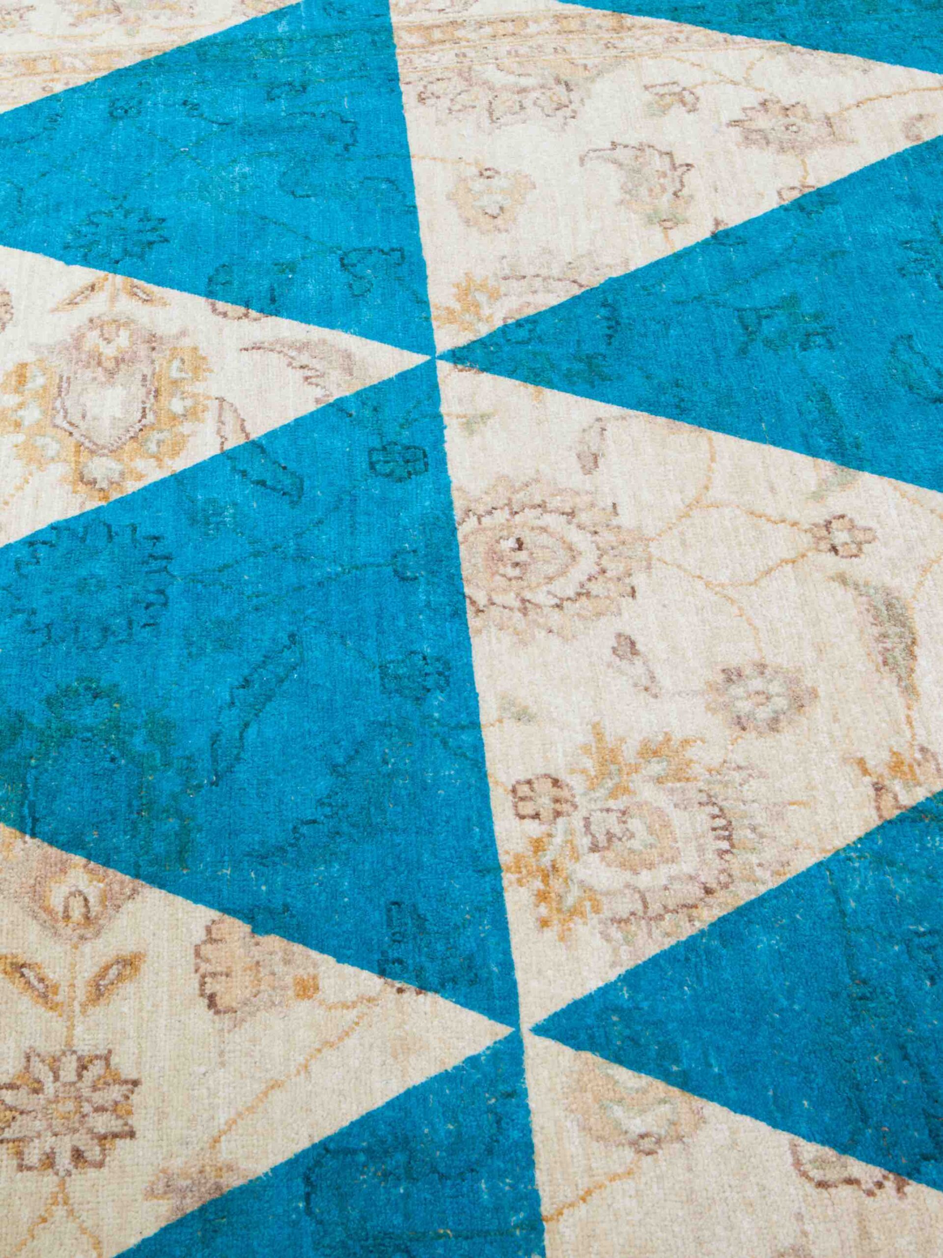 Double Layer Blue Wool Rug