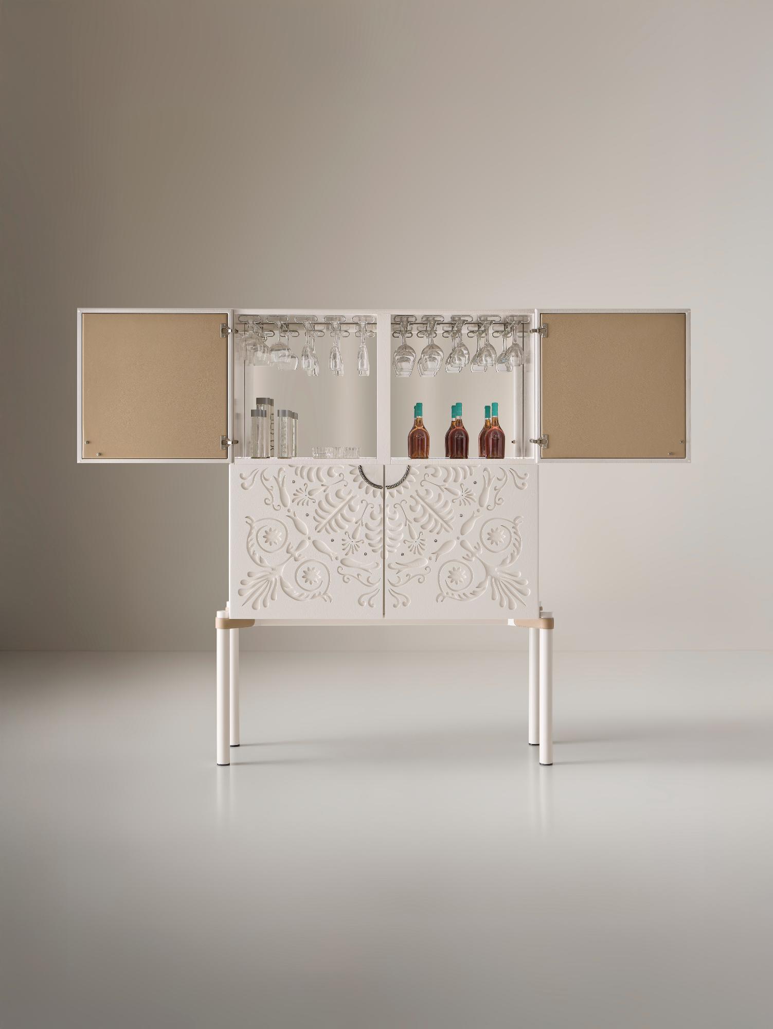 Alexandra White Bar Cabinet