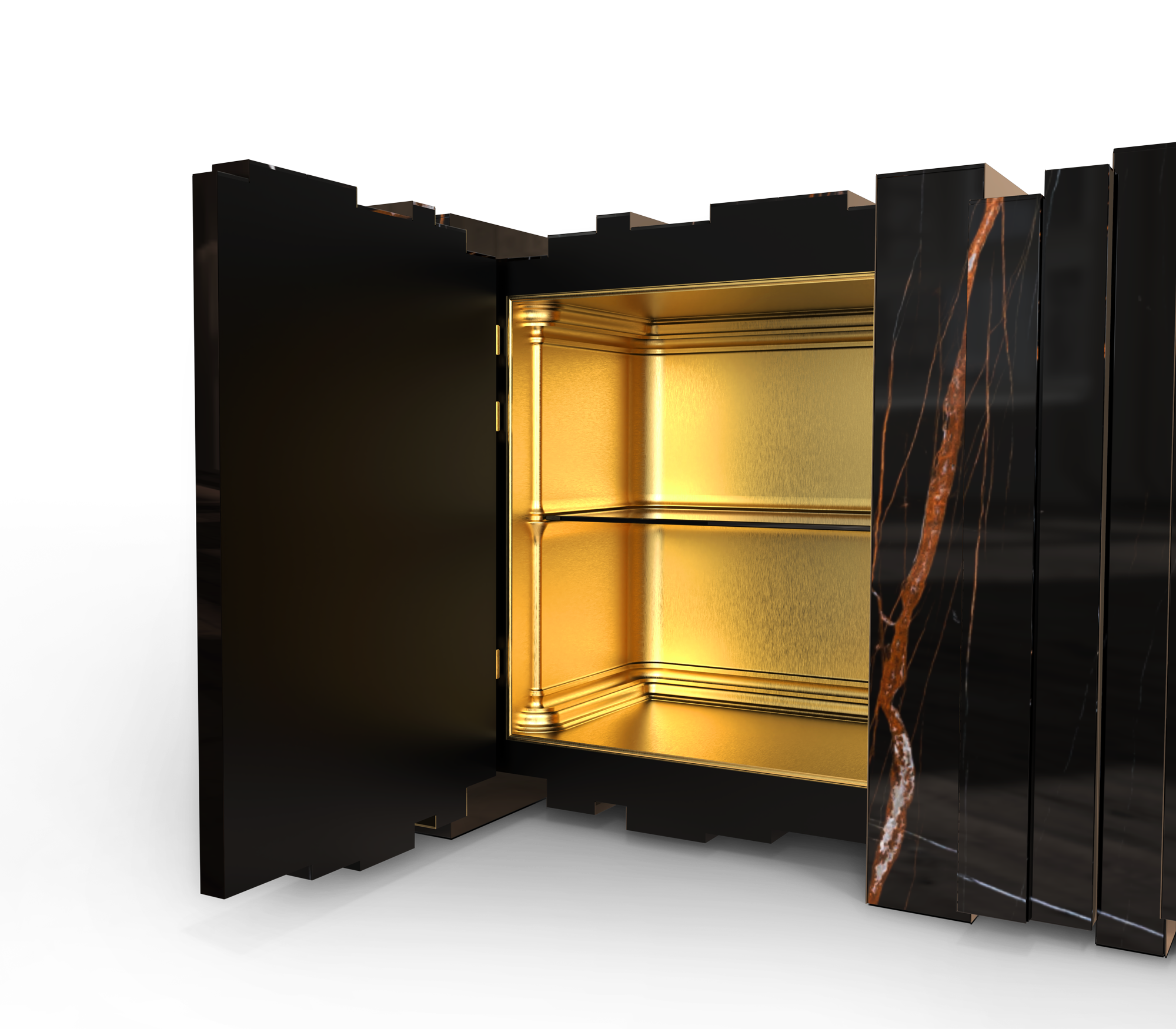 Vortex Black Modern Sideboard