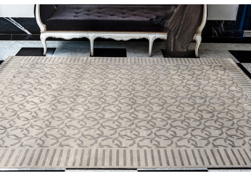 Border Viscose Indian Handwoven Luxury Rug | Size: 200 x 300 cm
