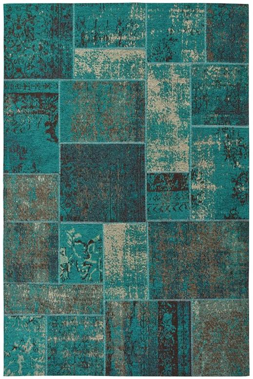 Deco Patch Green Jacquard Rug ☞ Size: 200 x 285 cm